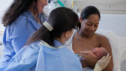 L&D RN Tonya Taboada. HNA and Certfied Nurse Midwife Linda Chong Finn